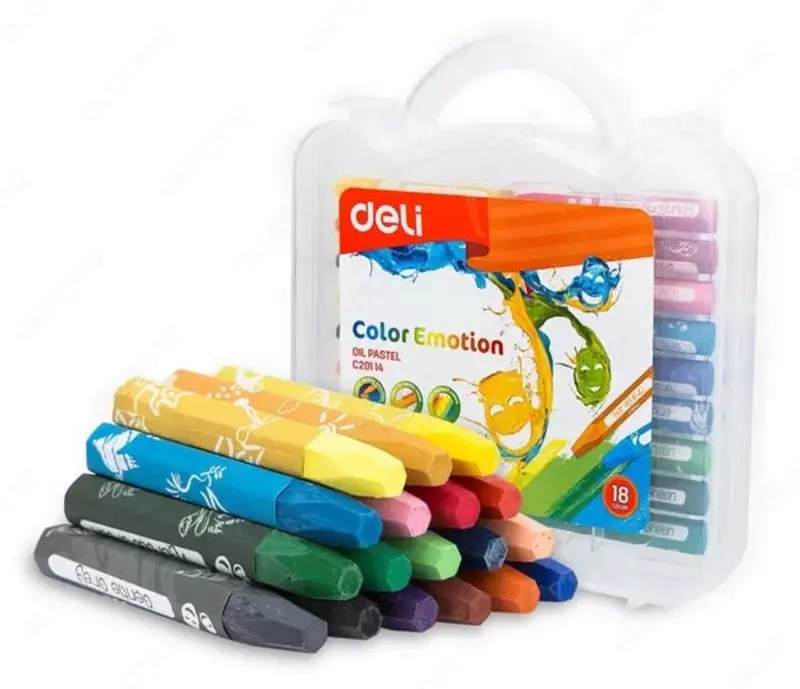 Масляные цветные мелки (шестигранные) Deli Color Emotion  12 шт. (Арт. - 20104-EC) Сезонная распродажа!