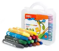 Масляные цветные мелки (шестигранные) Deli Color Emotion  12 шт. (Арт. - 20104-EC) Сезонная распродажа!
