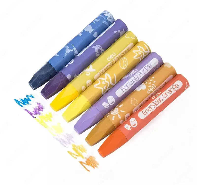  Масляные цветные мелки (шестигранные) Deli Color Emotion  12 шт. (Арт. - 20104-EC) Сезонная распродажа! - 