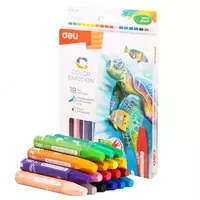 Масляные цветные мелки (шестигранные) Deli Color Emotion  18 шт. карт. уп. (Арт. - 20110-EC)