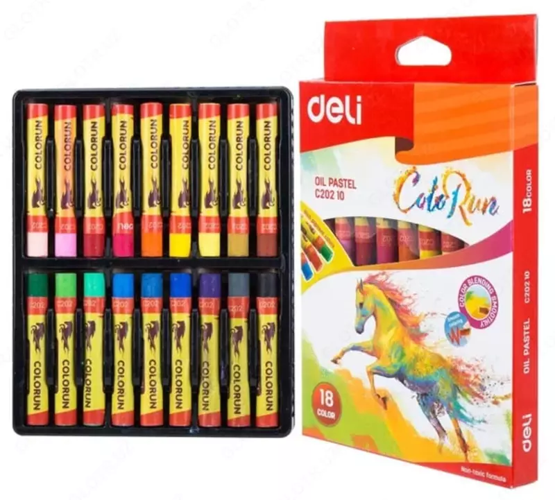 Yog rangli qalamlar (dumaloq) Deli Color Run  18 dona. kart. paket (m. - 20210-EC)