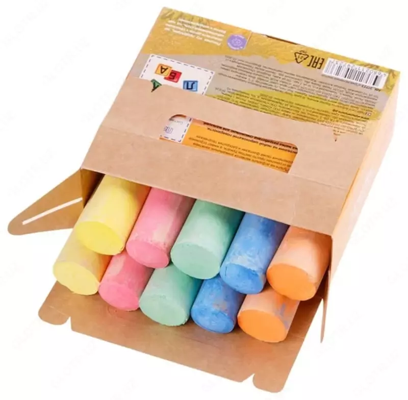  Мел для асфальта (круглый) Мульти-Пульти 10 шт/5 цв. карт. уп. (Арт. - АМ_31723) Цв. ассорти - 