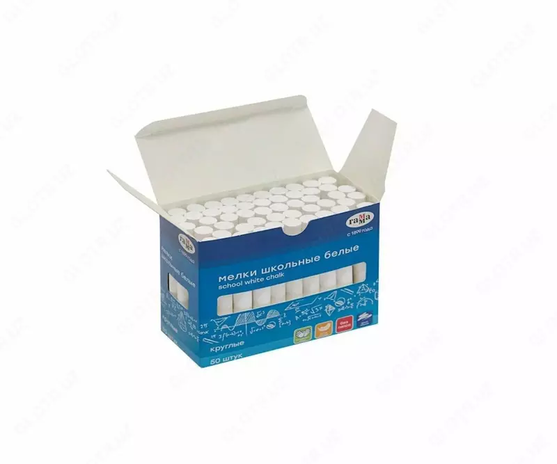  Упаковка белого круглого мела Гамма мягкие  50 шт.  карт. уп. (Арт. - 71020201) - 