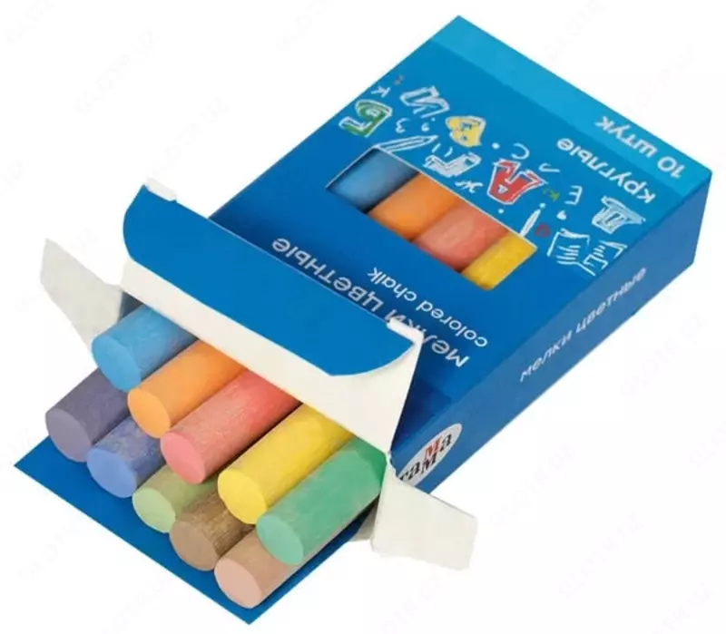  Упаковка цветного круглого мела Гамма мягкие  10 шт.  карт. уп. (Арт. - 909193) - 