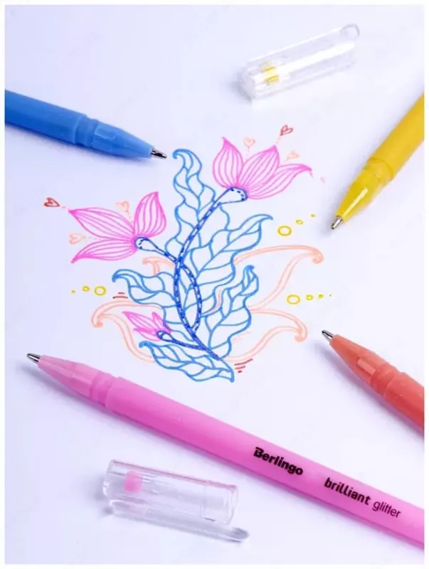   Набор гелевых ручек Berlingo Brilliant Glitter  10 цв./10 шт.  толщ. 1.0 мм  пласт. пенал (Арт. - CNg_50510) Цв. ассорти