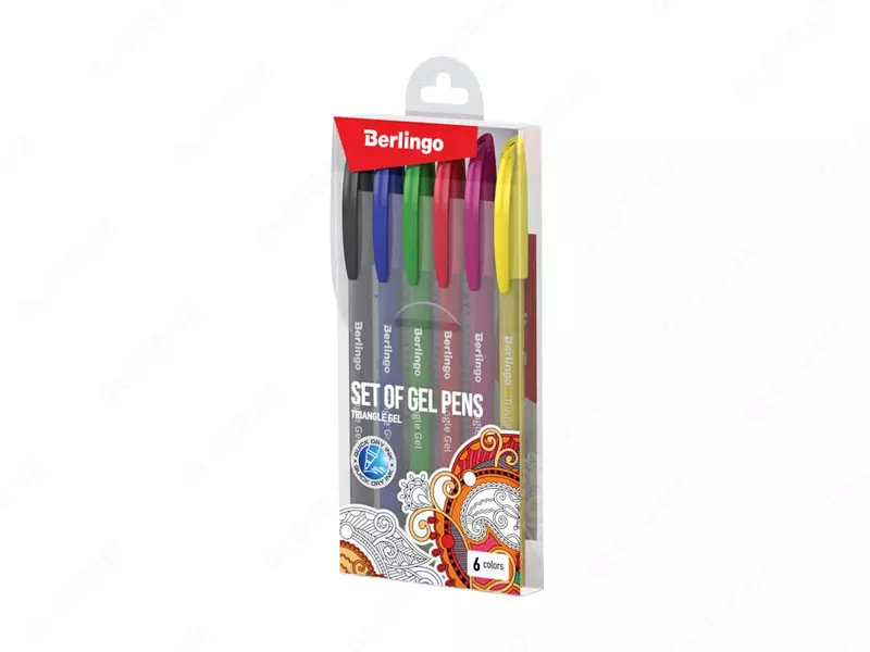 Набор гелевых ручек Berlingo Triangle Gel  6 цв./6 шт.  толщ. 0.5 мм  пласт. пенал (Арт. - CNg_20206) Цв. ассорти