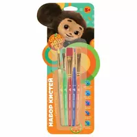 Художественный набор кистей Мульти-Пульти Чебурашка № 1/2/3/6/14; 5 шт.  блистер (Арт. - НКЧБ_53002) Ассортимент