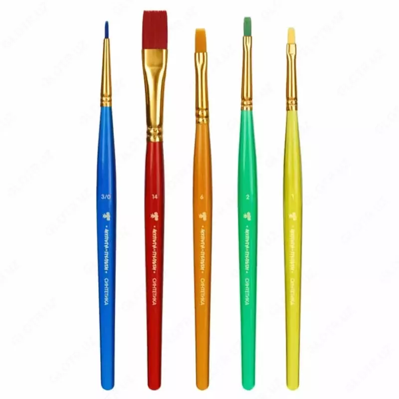  Художественный набор кистей Мульти-Пульти Чебурашка № 1/2/3/6/14; 5 шт.  блистер (Арт. - НКЧБ_53002) Ассортимент - 