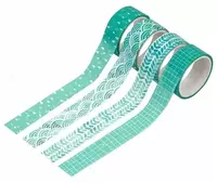  Клейкая лента декоративная MESHU Azure 1 5 см х 3 м  4 шт  пласт. уп. (Арт. - MS_36911) Ассортимент - 