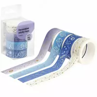 Клейкая лента декоративная MESHU Galaxy  1 5 см х 3 м  4 шт  пласт. уп. (Арт. - MS_36905) Ассортимент