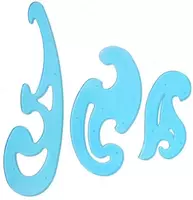 Комплект пластиковых лекал Стамм тонированный  25  17  12 см  3 шт.  ПВХ уп. (Арт. - ЛК01) Ассортимент