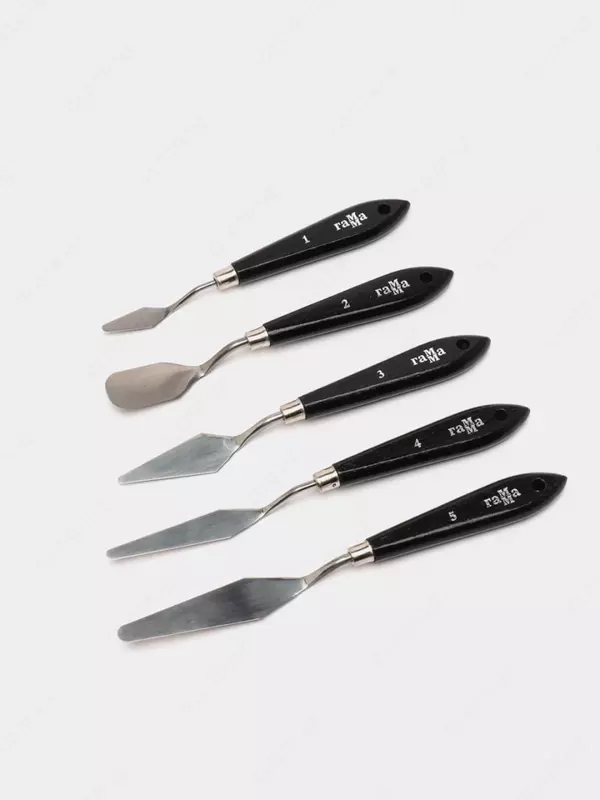 Набор художественных мастихинов Гамма Студия  №1  2  3  4  5  ручка дерево  5 шт. (Арт. - 2131018_01_03)