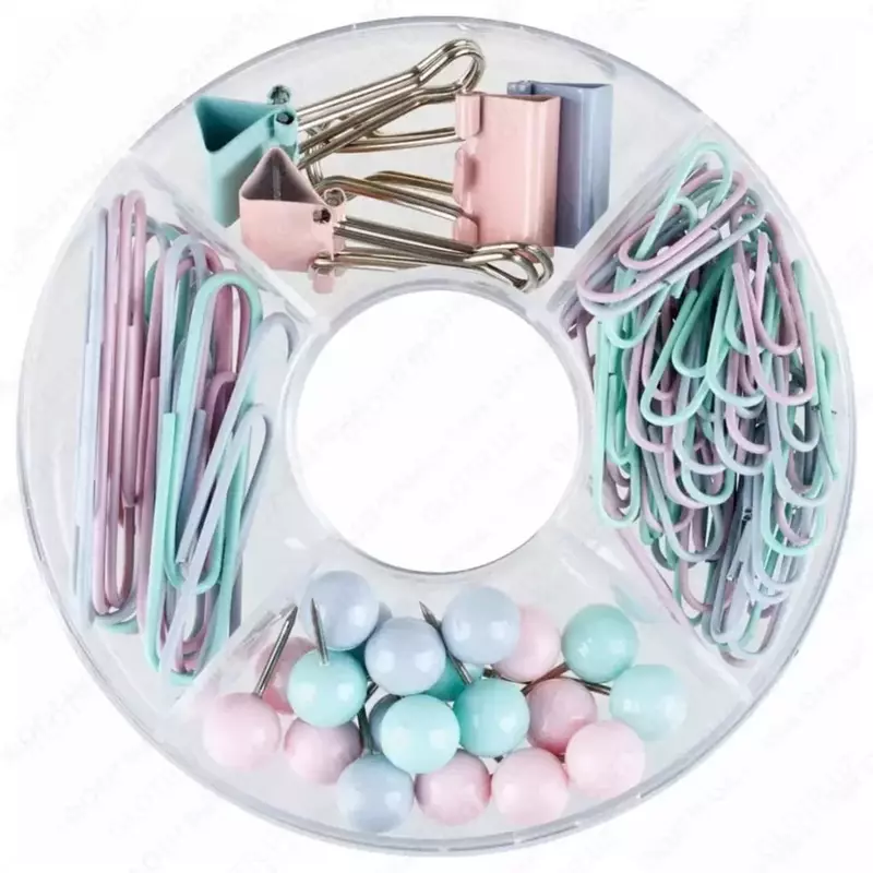  Набор мелко-офисных принадлежностей Meshu Dew  89 предм.  пласт. бокс (Арт.- MS_36944) Цв. пастель - 