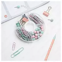   Набор мелко-офисных принадлежностей Meshu Dew  89 предм.  пласт. бокс (Арт.- MS_36944) Цв. пастель