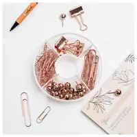   Набор мелко-офисных принадлежностей Meshu Rose Gold  89 предм.  пласт. бокс (Арт.- MS_36946) Розовое золото