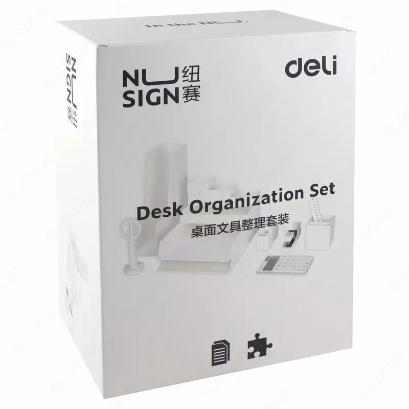   Kantselyariya tashkilotchisi Deli Nusign 003  13 dona  kartochkalar. paket (Art. - 003-NS) Oq