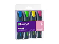 Маркер - текстовыделитель Berlingo Textline HL300  1-5 мм  скошен. наконечн.  4 шт. (Арт. - T3020) Ассортимент