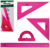  Комплект пластиковых линеек Стамм Neon Crystal  30 см  4 шт.  ПВХ уп. (Арт. - НГ06) Неоновое ассорти - 