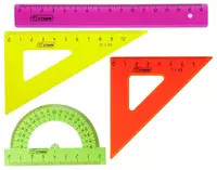  Комплект пластиковых линеек Стамм Neon  16 см  4 шт.  ПВХ уп. (Арт. - НГ02) Неоновое ассорти - 