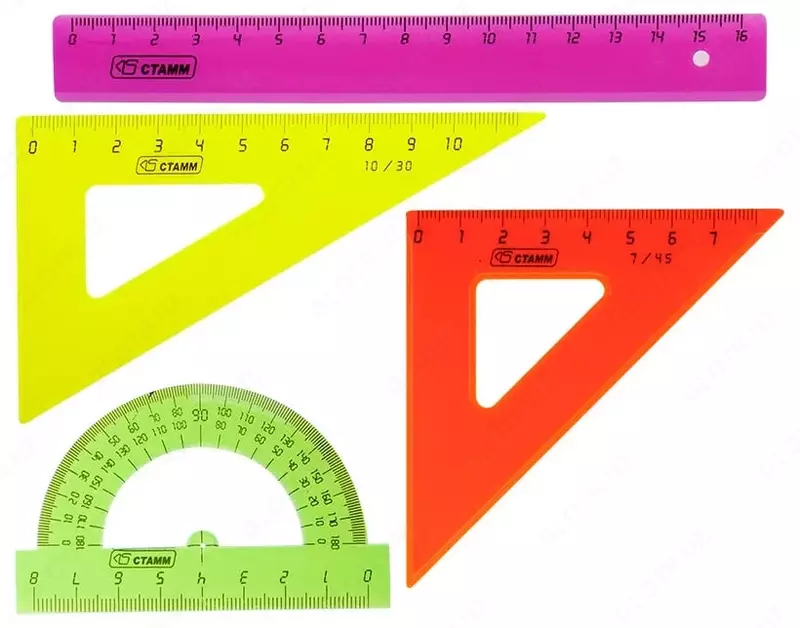  Комплект пластиковых линеек Стамм Neon  16 см  4 шт.  ПВХ уп. (Арт. - НГ02) Неоновое ассорти - 