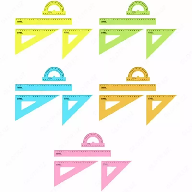  Комплект пластиковых линеек Стамм размер L  25 см  4 шт.  ПВХ уп. (Арт. - НЧ-30522) Неоновое ассорти - 