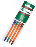  Набор цветных шариковых ручек Стамм Оптима  1.0 мм  4 шт.  ПВХ. уп. (Арт.- РШ-30431-4) Ассорти - 