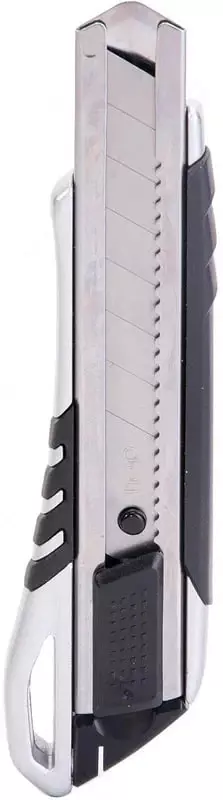  Нож канцелярский Deli  18 мм  усиленный  блистер (Арт. - 2057) Черный/стальной - 