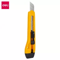 Нож канцелярский Deli Clasic  пластиковый  18 мм  уп. блистер (Арт. - 2061) Желтый/черный