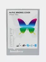 Bindi 0 20 mm  200 mikron  A4  100 dona boglash uchun plastik qopqoqlar toplami. (Art.- 20100PVCcl) Shaffof