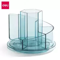 Органайзер для канцелярских принадлежностей Deli 7 отделов  вращ.  карт. уп. (Арт. - 8943-bl) Голубой/прозрачный