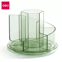 Органайзер для канцелярских принадлежностей Deli 7 отделов  вращ.  карт. уп. (Арт. - 8943-gn) Зеленый/прозрачный