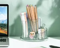  Органайзер для канцелярских принадлежностей Deli 7 отделов  вращ.  карт. уп. (Арт. - 8943-gn) Зеленый/прозрачный - 