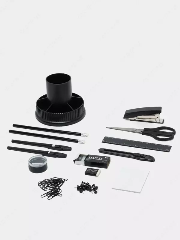  Органайзер с канцелярскими принадлежностями Office Sunlit  15 предметов  вращ.  карт. уп. (Арт. - 155-DSO) Черный - 