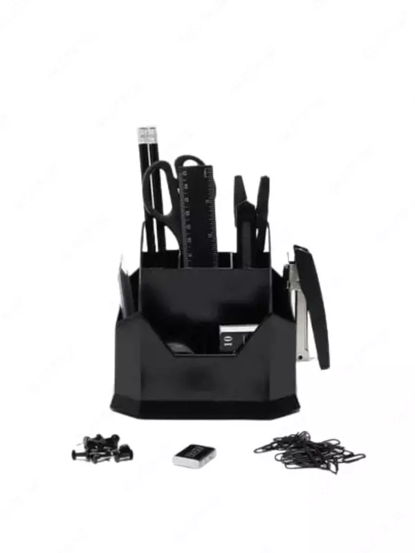 Органайзер с канцелярскими принадлежностями Office Sunlit  15 предметов  стац.  карт. уп. (Арт. - 157-DSO) Черный