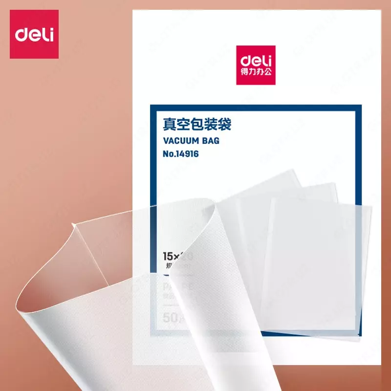 Vakuumli qadoqlash uchun sumkalar Deli 15 x 20 sm  50 dona. (14916-modda)