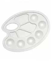 Пластиковая овальная палитра Гамма  23 х 17 см  6/4 ячеек  уп.ПЭ (Арт. - 2305212) Белая