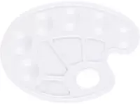  Пластиковая овальная палитра Гамма  23 х 17 см  6/4 ячеек  уп.ПЭ (Арт. - 2305212) Белая - 