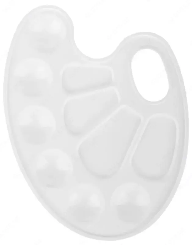 Пластиковая овальная палитра Мульти-Пульти  22.8 х 17 см  10 ячеек  уп.ПЭ (Арт. - ПХ_19091-ПА01МП) Белая