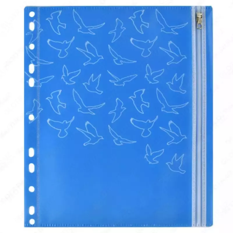 Пластиковая файловая папка для документов Феникс+ Птицы  А5  1 отд.  25.5 х 21 см (Арт.- 46704) Голубая