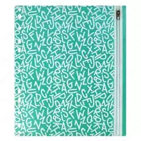 Пластиковая файловая папка для документов Феникс+ Буквы  А5  1 отд.  25.5 х 21 см (Арт.- 46706) Зеленая/белая