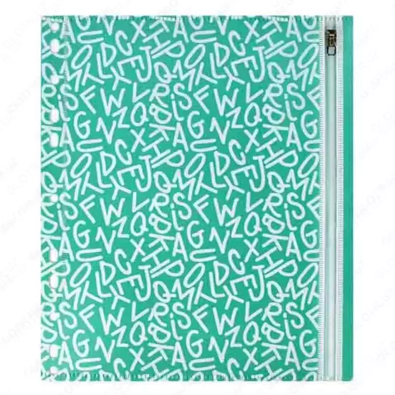 Пластиковая файловая папка для документов Феникс+ Буквы  А5  1 отд.  25.5 х 21 см (Арт.- 46706) Зеленая/белая