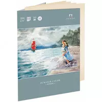 Папка с бумагой для акварели Лилия Холдинг Ассоль  лен  А4  10 л.  260 г/м2  21 х 29.7 см (Арт.- П-1506) Палевый