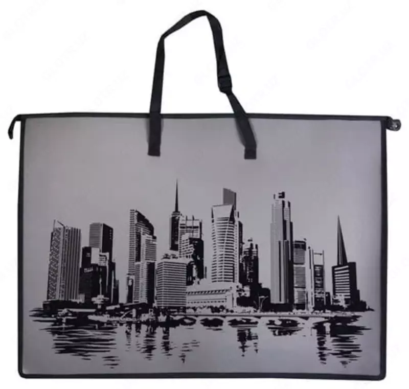 Папка для чертежей и рисунков Феникс+ Мегаполис  А2  1 отд.  пластик  65 х 47 х 11 см (Арт.- 46645) Серая