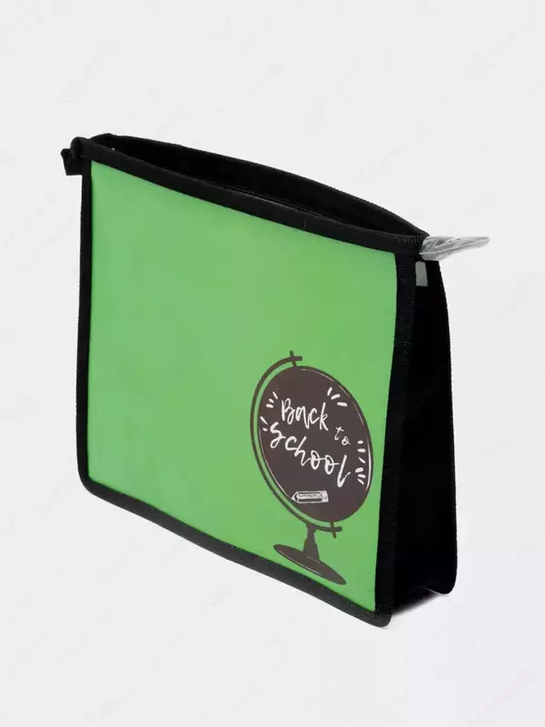 Папка для тетрадей Феникс+ Back School  1 отд.  А5  233 х 200 х 50 мм  заст. молния (Арт. - 46689) Светло/зеленая