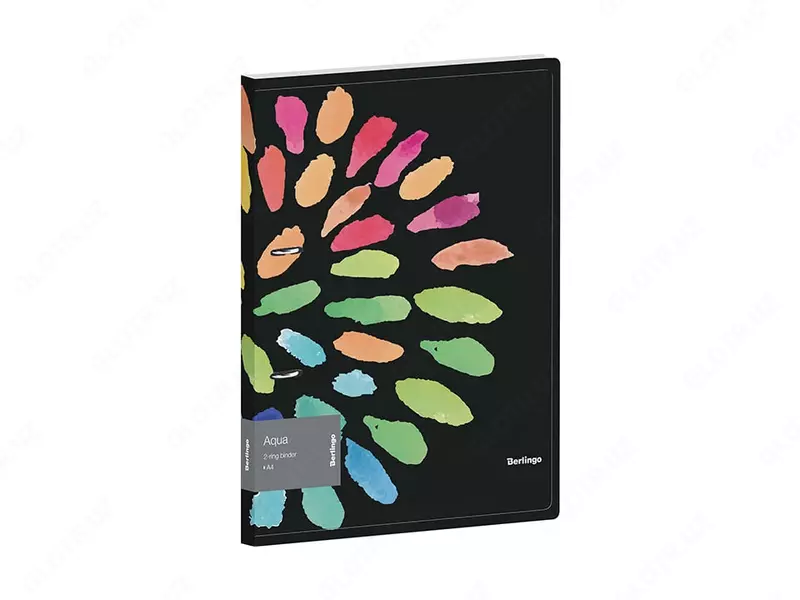 Plastik hujjat papkasi Berlingo Aqua  2 ta D-halqa  24 mm  A4  600 mikron  ichki. chontak (Art. - RB4_2D011) Rangli