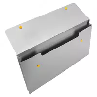  Папка - конверт Deli  пластиковая  1 отд.  А4  2 кнопки (Арт. - 5576) Серебристая - 