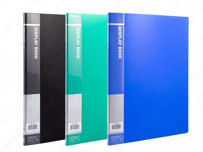 Пластиковая папка для документов Deli 10 вклад.  А4  315 x 245 x 14 мм  500 мкм (Арт. - 5001) Цв. ассорти