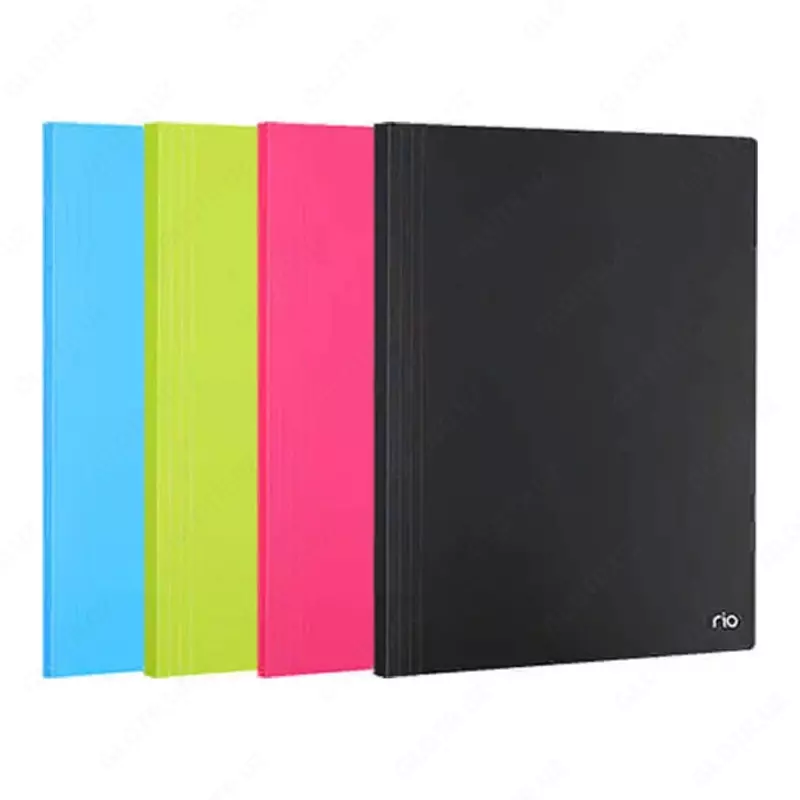 Пластиковая папка для документов Deli RIO  100 вклад.  А4  315 x 245 x 63 мм  500 мкм (Арт. - 01002-EB) Цв. ассорти