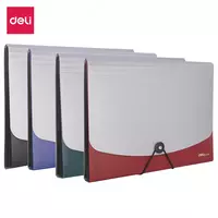 Пластиковая папка-портфель для документов Deli 12 отд.  А4  заст. резинка (Арт.- 5558) Ассортимент