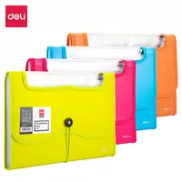 Пластиковая папка-портфель для документов Deli Vivid  13 отд.  А4  заст. резинка (Арт.- 38128) Ассортимент